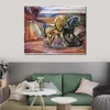 Lienzo abstracto arte primavera arado Edvard Munch pintura arte hecho a mano decoración del hogar para el dormitorio