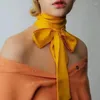 Foulards Longue Soie Maigre Écharpe Tête Cou Bande De Cheveux Solide Sac Ruban Bandeaux Satin Étroit Foulard Foulard