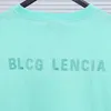 BLCG LENCIA 2023 Summer New 250g 100% Cotton T-shirt Men High Quality Print Color Sleeve Drop Tshirts Oversize Tops 202301