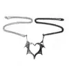 Devil Wings Couple Necklace Gothic Vintage Punk Hip Hop Wind Heart Shaped Pendant Ornament