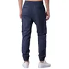 Men's Pants Drop Fashion Sport Jogger Casual Solid Color Pockets Waist Drawstring Ankle Tied Skinny Work Cargo