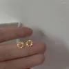 Stud Earrings Luxury Wreath Flower Delicate Round Golden Color Zircon For Women Girls Fashion Trendy Jewelry Bijouterie