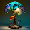 Decorative Objects Figurines Retro Stained Glass Plant Series Table Lamps Colorful Flower Mushroom Creative Night Lamp Bedroom Bedside Atmosphere Light 230707