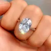 Eheringe Luxusband Kubikzirkonia für Frauen Eternität Versprechen CZ Finger Ring mit silbernen Farben Schmuck Liebesgeschenk