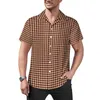 Chemises décontractées pour hommes pied de poule Art vacances chemise Vintage imprimé Hawaii hommes Streetwear Blouses vêtements à manches courtes grande taille