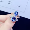 Кластерные кольца кольцо стерлингового серебра 925 Topaz Natural Gem Женская роскошная роскошь бесплатный подарки по почте