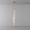 Lampes suspendues Fer Art Bambou LED Flexible Tube Ligne Lumière Personnalisé Salon Studio Moderne Minimaliste