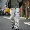 Męskie spodnie Street Multipocket kombinezony w stylu Harajuku luźne dorywczo wysokie Retro damskie spodnie hip-hopowe spodnie 230707