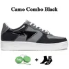 Designer sapatos casuais baixos para homens tênis de couro patente preto branco azul camuflagem skate jogging esportes estrela trainersruBD #