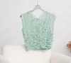 Issey Summer Temperament Top feminino com decote em V T-shirt Summer New Chiffon Shirt High end estilo ocidental Small Shirt