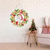 Decorative Flowers Diamond-Painting Christmas Wreath DIY Diamond Art Painting Garland With LED Light Hanging Crystal Rhinestone Kits