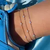 gold plated anklets blue