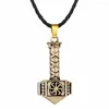 Pendant Necklaces Nostalgia Slavic Amulet Kolovrat Symbol Engraved On Hammer Pendants Jewelry Making