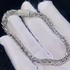 20-24Inch 4mm 925 Sterling Silver Iced Out Moissanite Cuban Chain Halsband 7/8 armband för kvinnor/män trevlig gåva