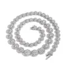 7-12 mm brede geleidelijke grootte bloemvorm circulaire mix en match zirkoon tennis ketting hiphop paar mannelijke vrouwelijke stijl zilveren kleur esthetische sieraden accessoires