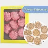 Stampi da forno 8 pezzi / set Formine per biscotti a forma di fiore Stampo per biscotti in plastica 3D Timbro Stampo per torta fondente fai-da-te Cucina Pasticceria Bakeware