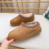 Klassische Mini-Australien-Tazz-Hausschuhe, Designer-Stiefel, Herren-Plateaustiefel, Fuzzy-Mule-Winterpelzstiefel für Damen, warme, dicke Schneestiefel, Kastanienschwarz