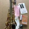 Tubo reto soprano profissional 875EX saxofone prata banhado a níquel abalone chaves caixa de cinto de instrumento de jazz esculpido um para um