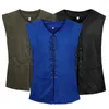 Gilets pour hommes Vintage Style gothique à lacets Cardigan Steampunk Renaissance gilet avec col en V sans manches Design