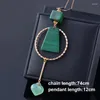 Pendant Necklaces SINLEERY Fashion Jewelry Green Red Grey Cube Love Heart Pendants And Long Chain For Women 2023 MY364 SSK