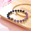 Charm Bracelets 6mm Natural Tiger Eyes Stone Amethysts Beads Bracelet Braided Rope Charms Healing Balance Yoga For Women Bangles B430