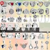 925 dijes de cuentas de plata aptos para pandora charm Color Lucky Cat Safety Chain Dog Paw Crown Owl Love charm set