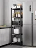 Living Room 3 Beautiful stainless steel high temperature baking paint Home microwave rack Kitchen shelf Clean kitchen storage shelf