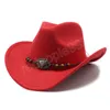 Herbst Winter Fedora Hut Für Frauen Männer Vintage Wolle Mischung Western Cowboy Hut Breite Krempe Cowgirl Jazz Sombrero Kappe