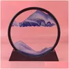 Arts And Crafts 7 / 12Inch Moving Sand Art Picture Round Glass 3D Deep Sea Sandscape In Motion Display Flowing Frame Q0525 Drop Delive Dhjf6