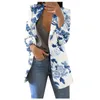 Women's Jackets Button&Pocket Printed Cardigan Formal Suit Long Sleeve Lapels Business Office Jacket Dressy Winter Coats For Women