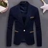 Hommes Costumes Hommes Costume Manteau Manches Longues Un Bouton Cardigan Slim Fit Revers Contraste Couleur Formelle Veste D'affaires Marié De Mariage