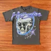 Hellstar Studios Metal Angel Tee 08tour ins T-shirts à manches courtes ample grande taille rétro Earth Print Trendy Hip-Hop délavé à tech fleece American High street Tees