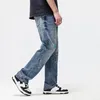 Jeans pour hommes mode de rue américaine hommes rétro bleu peint concepteur droit jambe large pantalon ample Vintage Denim pantalon Hombre