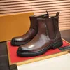 Дизайнерские ботинки мужчина Chelsea Boots Classics Кожаная обувь роскошная Gao Bang Fashion Rubber Sostse Кожаная туфли черные сапоги с лодыжкой оригинал размер 38-45
