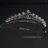 Fermagli per capelli Cubic Zirconia Foglie di piccole dimensioni Diademi nuziali Corona per piccoli gioielli da bambina HG7054