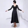 Vêtements de scène femme robe de bal Flamenco Rave tenue noir robes de danse standard dames valse espagnol pratique Performance DNV12497