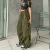 Pantalones de mujer Capris Y2k Cargo Mujer Streetwear Casual Pierna ancha Harajuku Vintage Sólido Baggy Pantalones rectos Señoras Pantalones de chándal de gran tamaño 230707