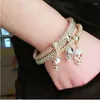 Charm Bracelets YADA Gothic Punk Skull Pendant Bangles For Women Friendship Bracelet Jewelry Halloween Gift BT210017