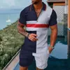 Tute da uomo Estate Tuta da uomo Casual Manica corta Luxury Brand Zipper Polo Set Camicia Shorts Set per uomo Outfit Streetwear Completo 2 pezzi 230707