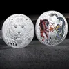 Arts and Crafts Commemorative coin Dragon and Tiger Commemorative coin Three dimensional relief color printing gold and silver medal