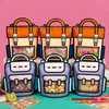 기타 이벤트 파티 용품 12pcs 카톤 우주 비행사 동물 가방 다채로운 Ziplock Candy Biscuit 포장 가방 생일 선물 저장 장식 230707