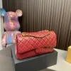 Designer Women Classic Chain Flap Shoulder Crossbody Bag Luxury Sheepskin Caviar Leather Canvas Fashion Handbag Bags