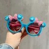 Child Cute Bowknot Frame Sunglasses Children Kids Fashion Boys Girls Protection Blue Pink Shades Gradient Mirror Eyewear