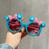 Çocuk sevimli bowknot çerçeve güneş gözlüğü çocuklar çocuklar moda kızlar uv400 koruma mavi pembe tonlar gradyan ayna gözlük sg702