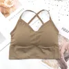 Camisoles Tanks Women Cross Strap Reggiseno sportivo Push Up Crop Top Yoga Gym Reggiseno Fitness Canotte Traspirante Beauty Back Bras Tube Vest