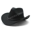 Hiver femmes hommes laine noire Fedora chapeau Chapeu Western Cowboy chapeau Gentleman Jazz Sombrero Hombre casquette élégante dame Cowgirl chapeaux