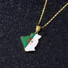 Pendant Necklaces Trendy Algeria Map Necklace Men's Fashion Country Flag Accessories Party Jewelry