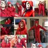 Autres fournitures de fête Saador Dali Cosplay La Casa De Papel Costume Enfant Adt Homme Femme Halloween Y0827 Drop Delivery Home Ga Dhzrk