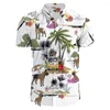 Camisas casuais masculinas 2023 3d Aloha Shirt Pirate Ship Social Abotoaduras Manga Curta Street Shooting