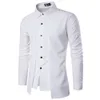 Chemises habillées pour hommes Mens Casual Office Slim Fit Revers Manches longues Party Button 230707